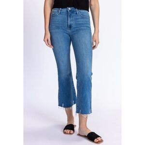 JUST BLACK Jeans The Frayed Crop Flare Blue Size 24